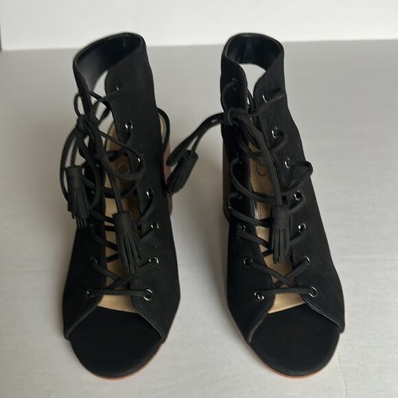 Jessica Simpson Chunky Heel Sandals Lace Up Goth Witchy Boho Black Women's 7 - Picture 2 of 15